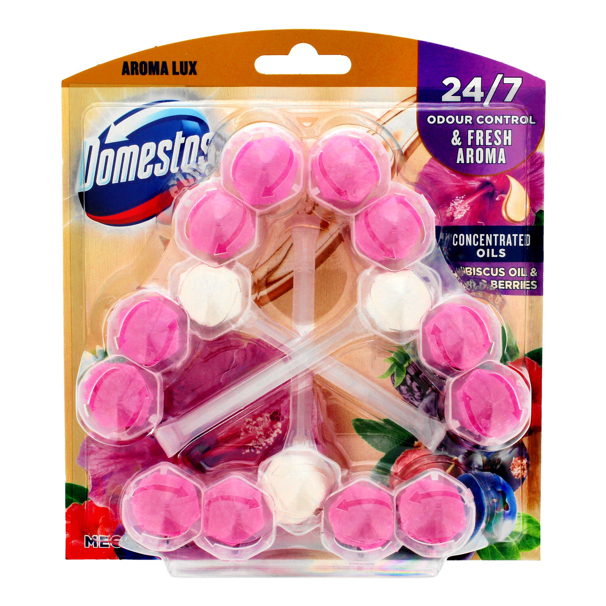 Domestos Aroma Lux Kostka toaletowa do WC Hibiscus Oil & Wild Berries