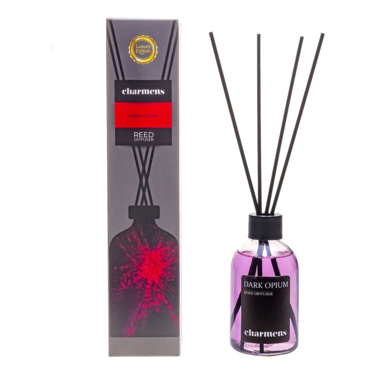 Charmens Luxury edition reed diffuser patyczki zapachowe dark opium 110ml