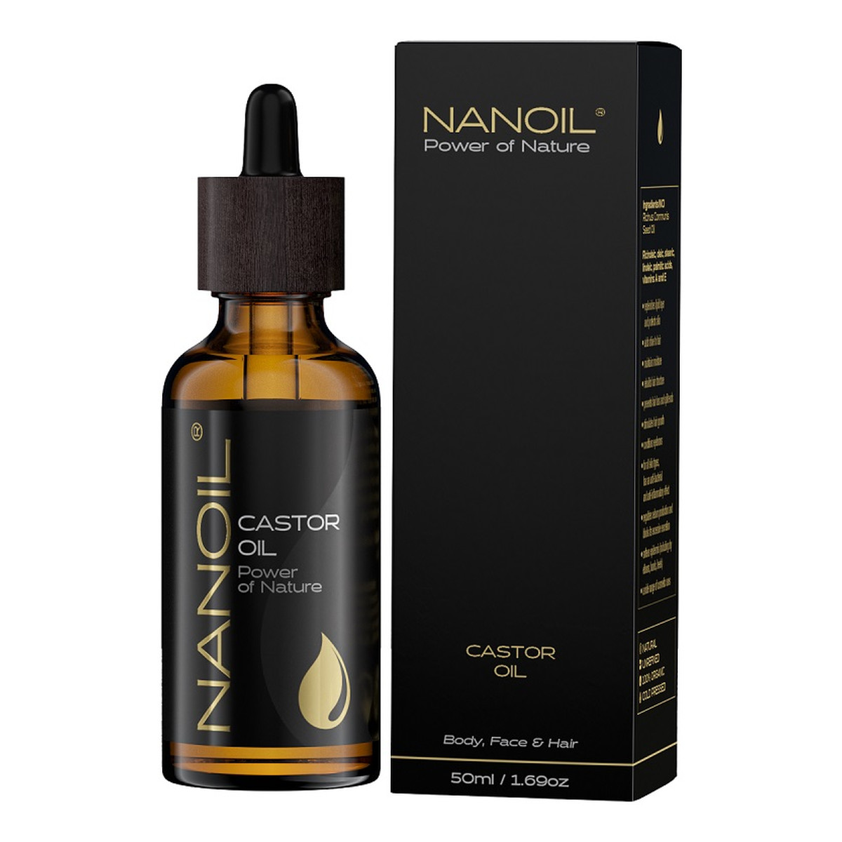 Nanoil Castor Oil olejek rycynowy do pielęgnacji włosów i ciała 50ml