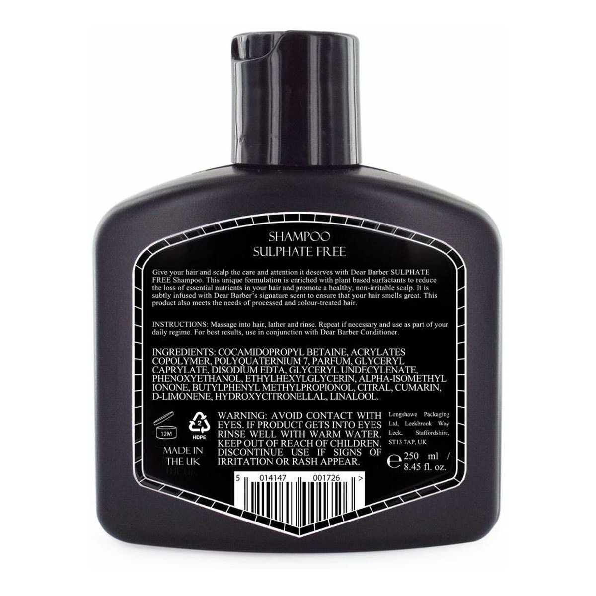 Dear Barber Sulphate Free Shampoo szampon do pielęgnacji włosów i brody 250ml