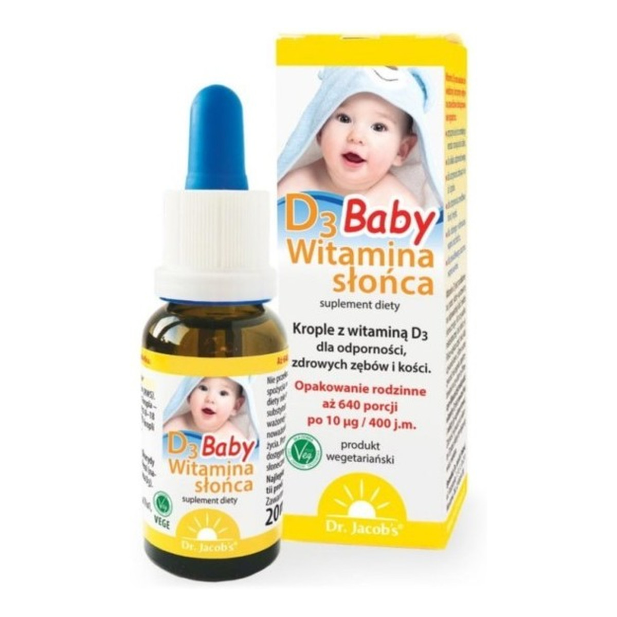 Dr Jacobs Witamina D3 Baby suplement diety w kroplach 20ml