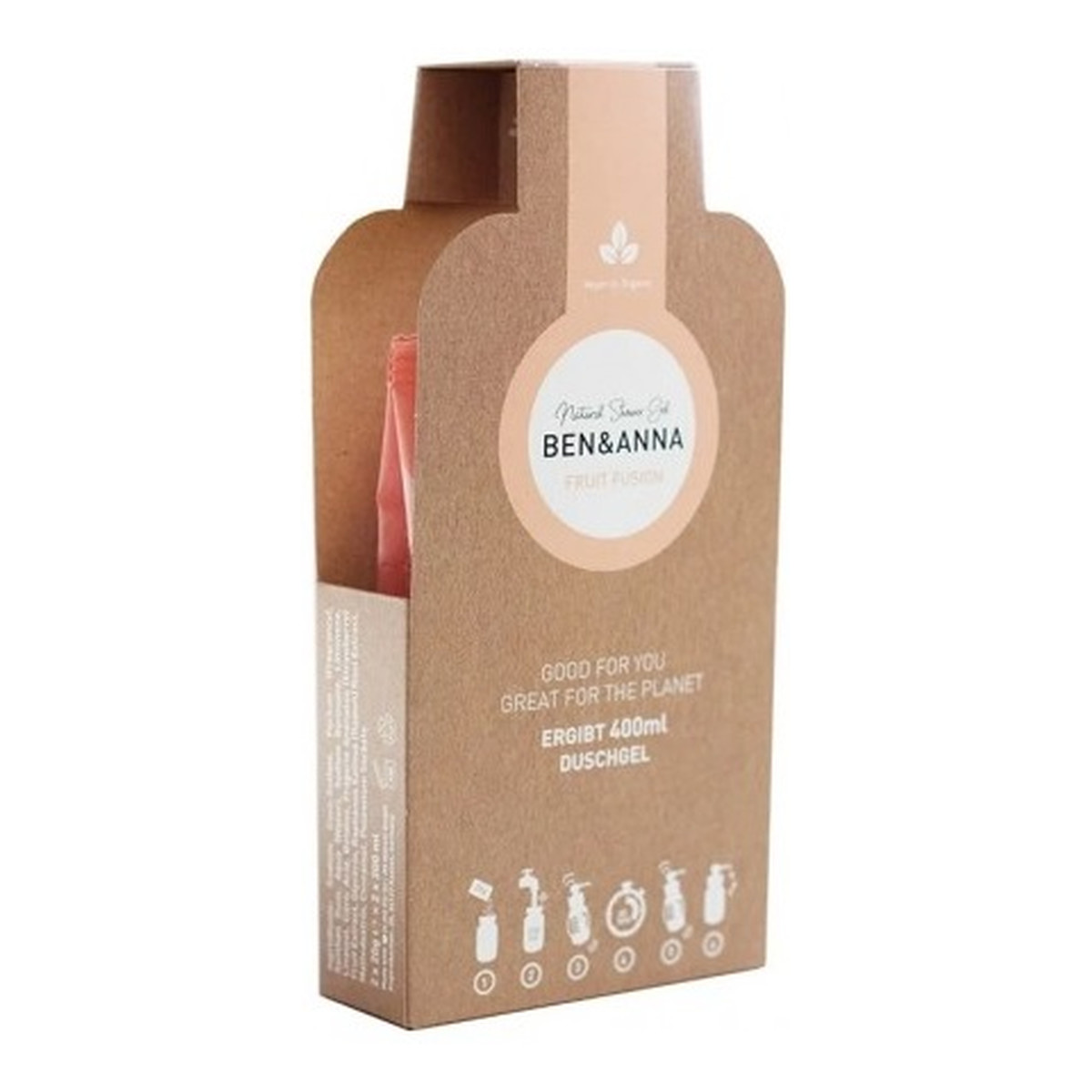 Ben&Anna Natural Shower Gel Żel pod prysznic w płatkach fruit fusion 2x20g 40g