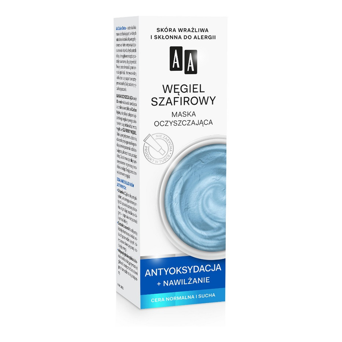 AA Color Detox Węgiel Szafirowy maska oczyszczająca do cery normalnej i suchej 30ml