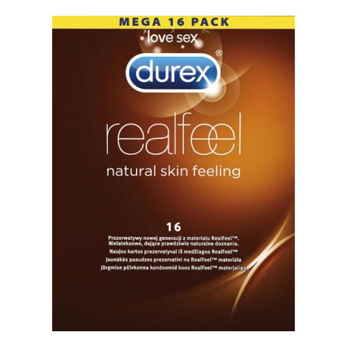 Durex Real Feel Natural Skin Feeling prezerwatywy nielateksowe 16szt