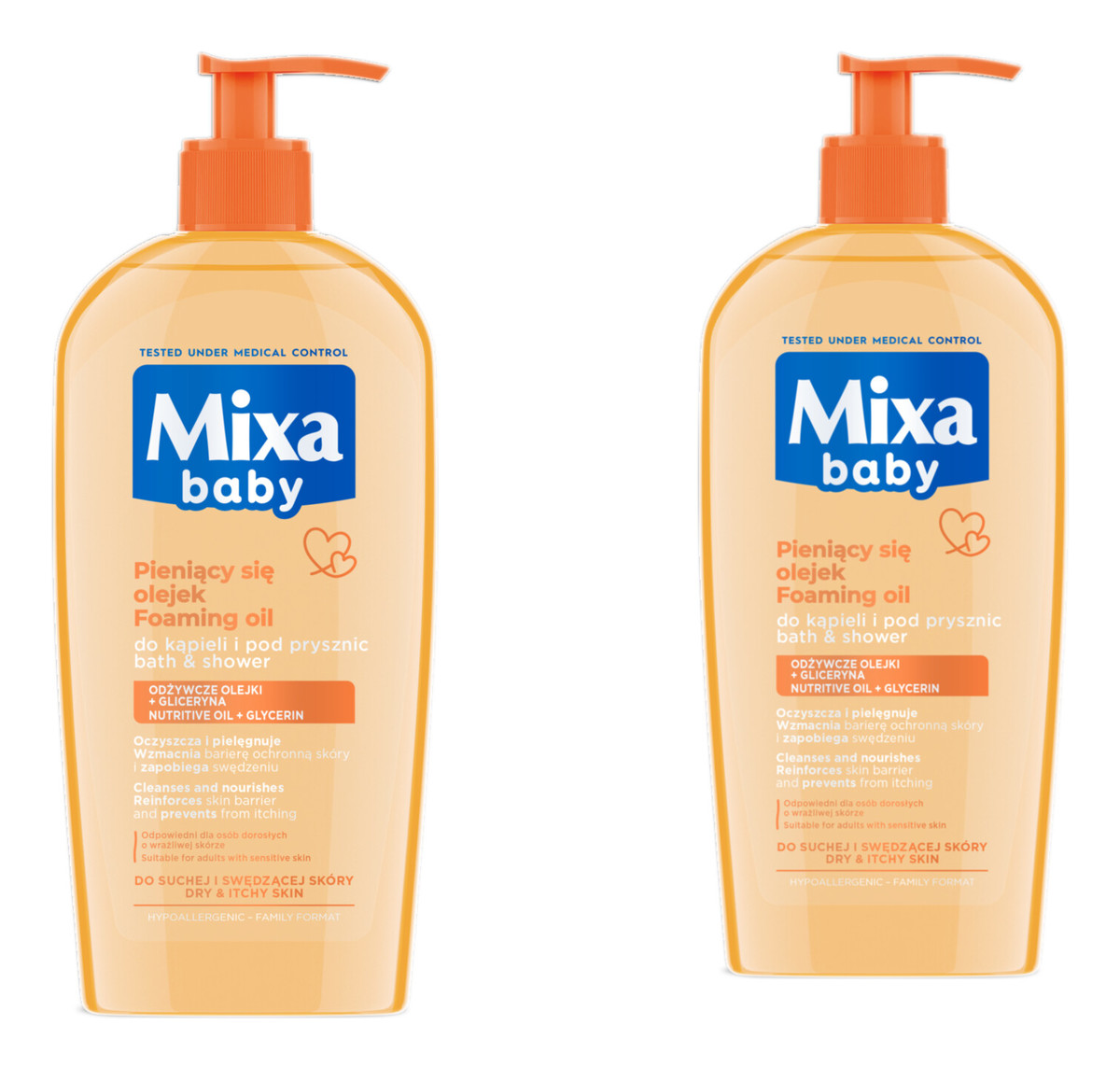 Delikatny Płyn Do Kąpieli i Mycia z Olejkiem 2x400ml