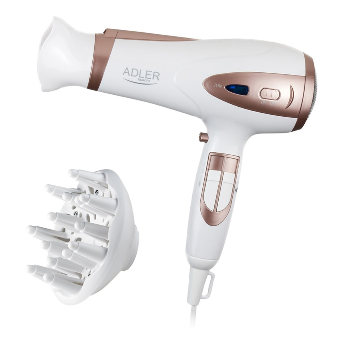 Adler Suszarka do włosów z dyfuzorem 2200w ion ad 2248 biała