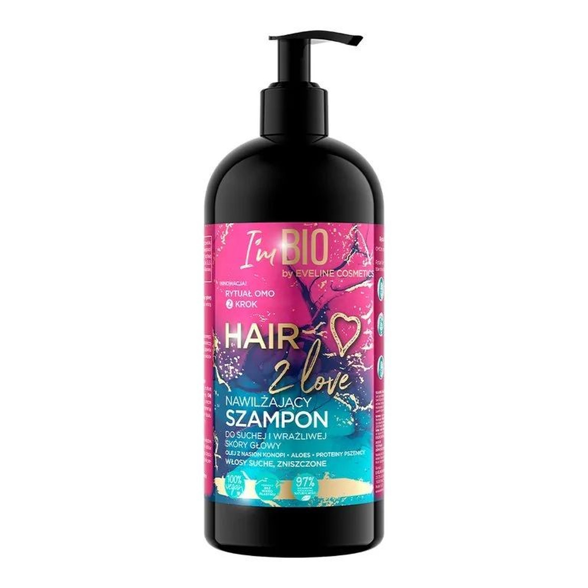 Eveline Hair 2 Love Nawilżający Szampon do włosów suchych i zniszczonych 400ml