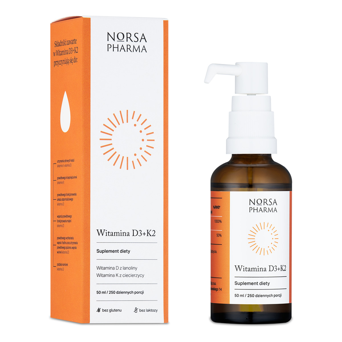 Norsa Pharma D3 + K2 suplement diety w kroplach 50ml