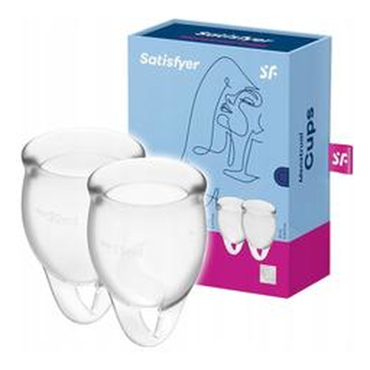 Satisfyer Feel Confident Menstrual Cup zestaw kubeczków menstruacyjnych 15ml + Transparent 20ml