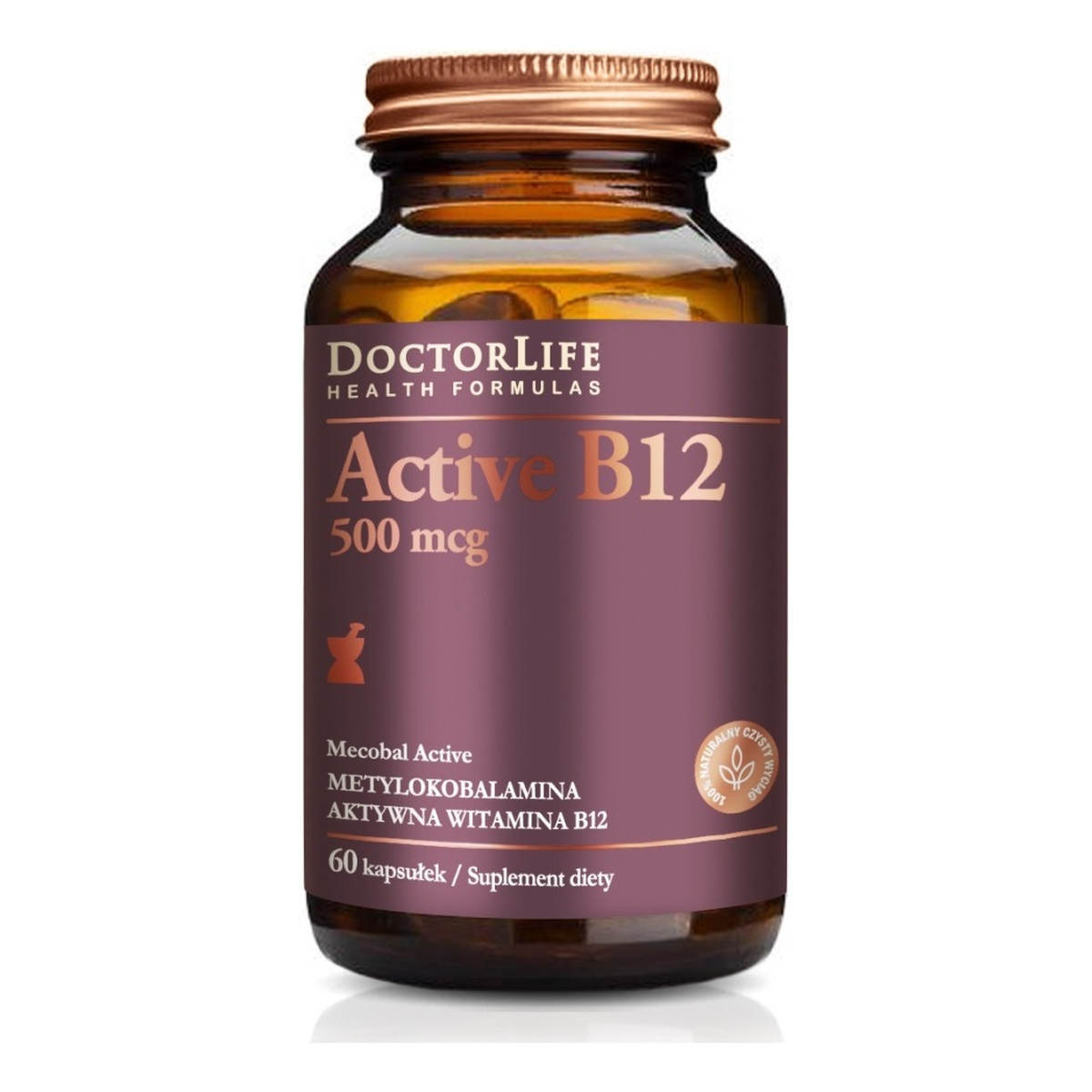 Doctor Life Active b12 aktywna witamina b12 500mg suplement diety 60 kapsułek