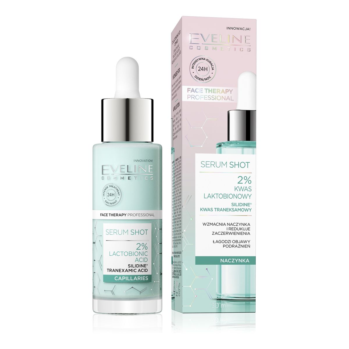 Eveline Face therapy professional serum shot wzmacniające naczynka-2% kwas laktobionowy 30 ml