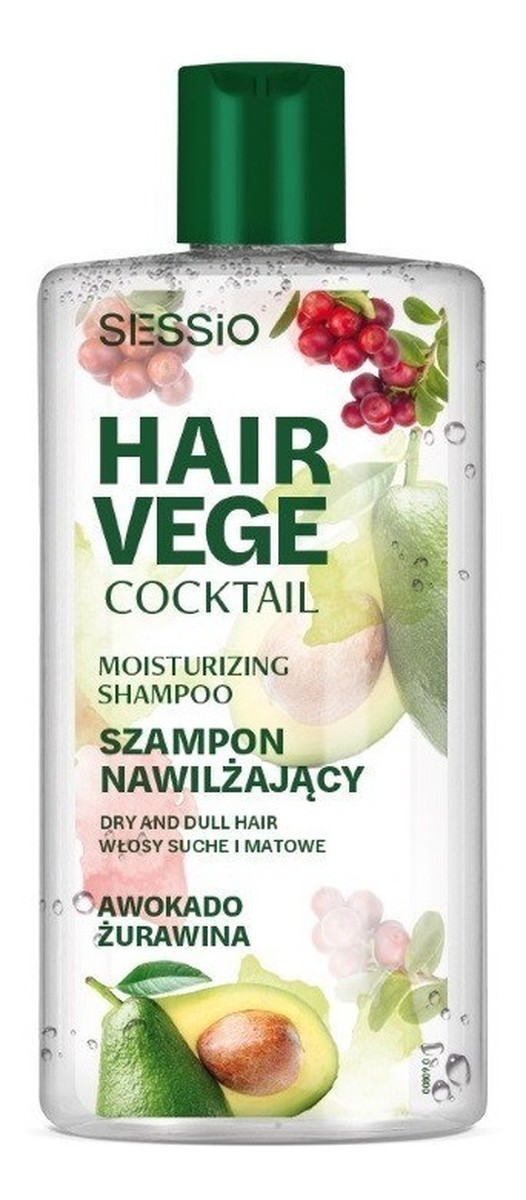 Hair vege cocktail nawilżający szampon do włosów awokado i żurawina 300g
