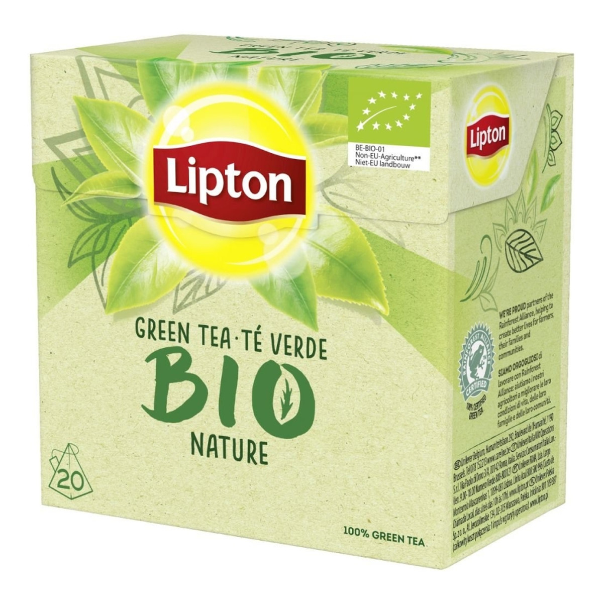 Lipton Bio green tea herbata zielona 20 piramidek 28g