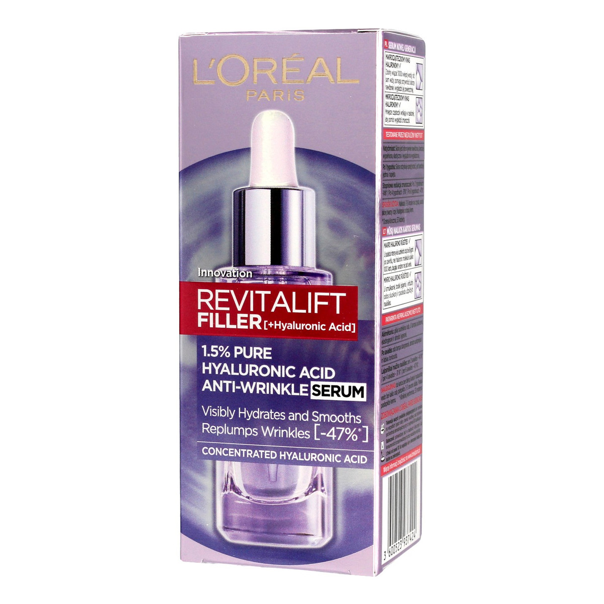 L'Oreal Paris REVITALIFT FILLER Serum przeciwzmarszczkowe 1.5% czystego kwasu hialuronowego 30ml