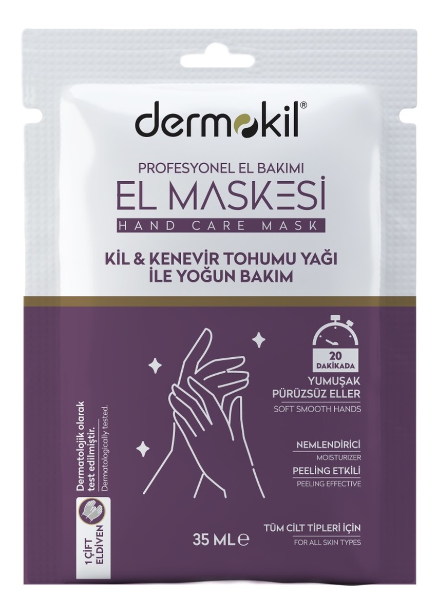 Peeling hand mask peelingująca maska do dłoni clay&hemp oil