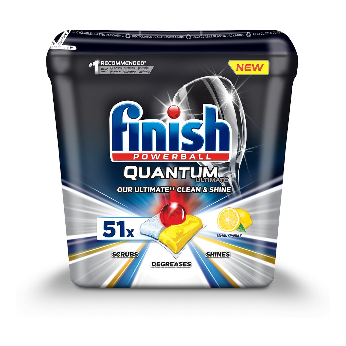 Finish Quantum Ultimate tabletki do mycia naczyń w zmywarkach Lemon 51szt