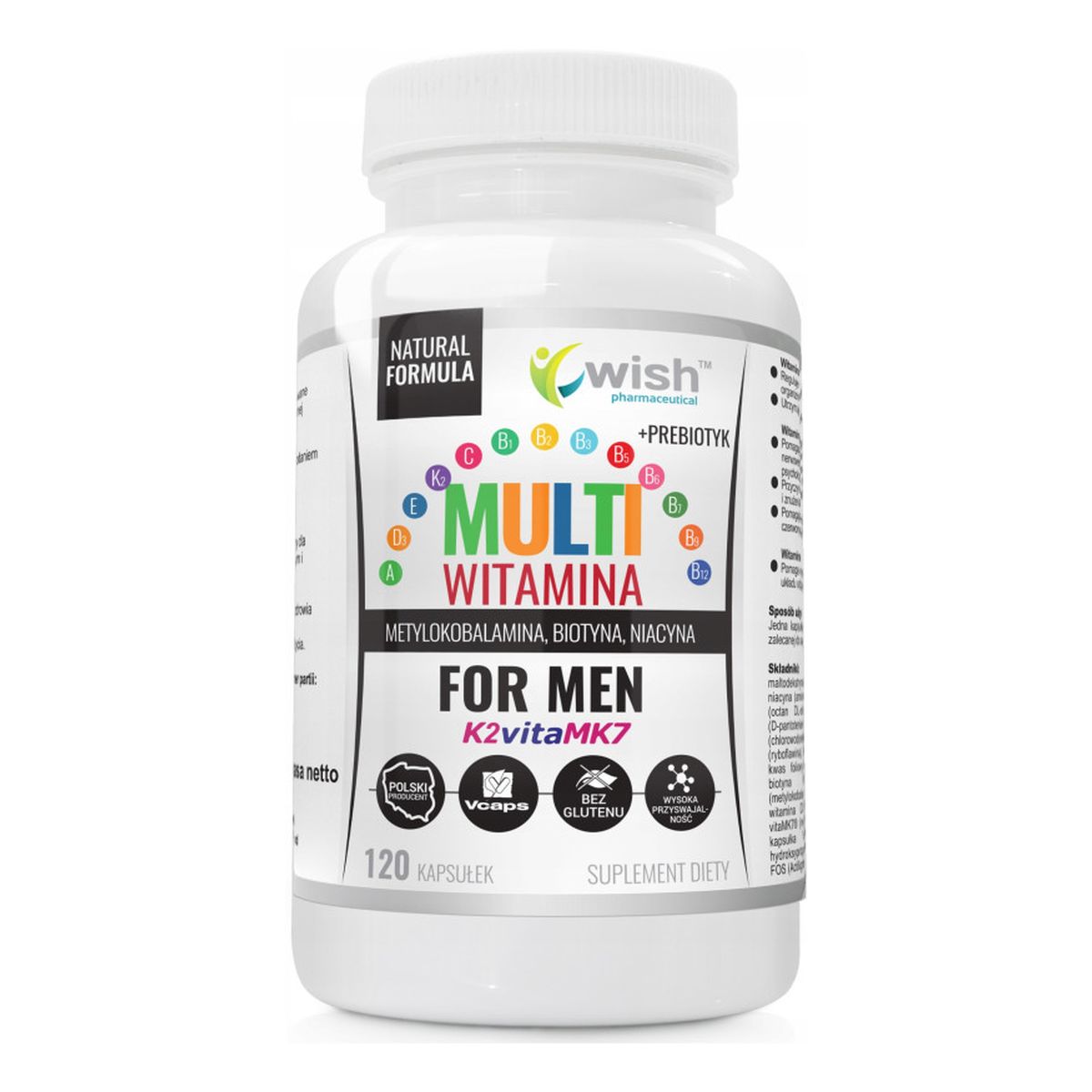 Wish Multiwitamina Complex + Prebiotyk suplement diety 120 kapsułek