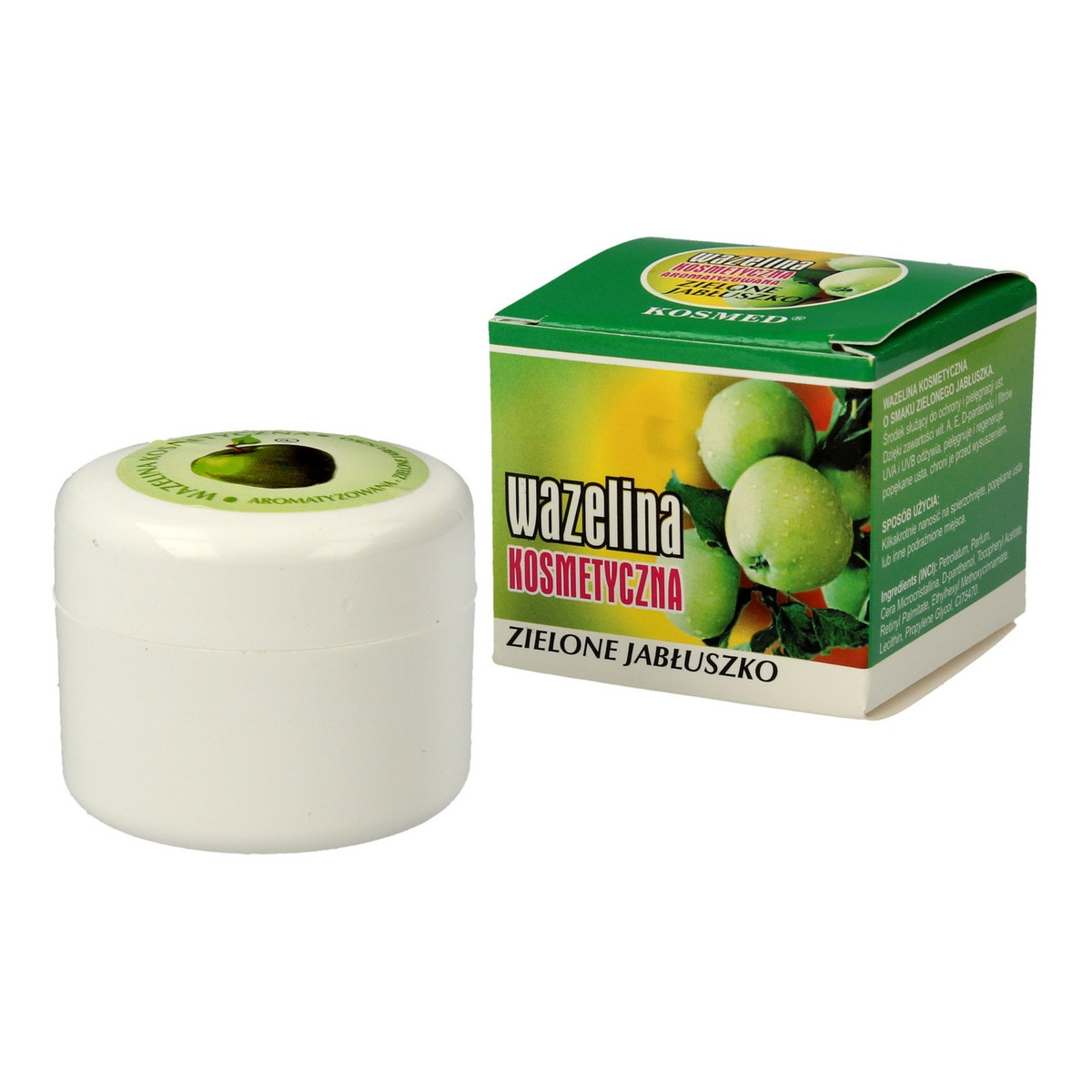 Kosmed Wazelina kosmetyczna aromatyzowana - Zielone Jabłuszko 15ml