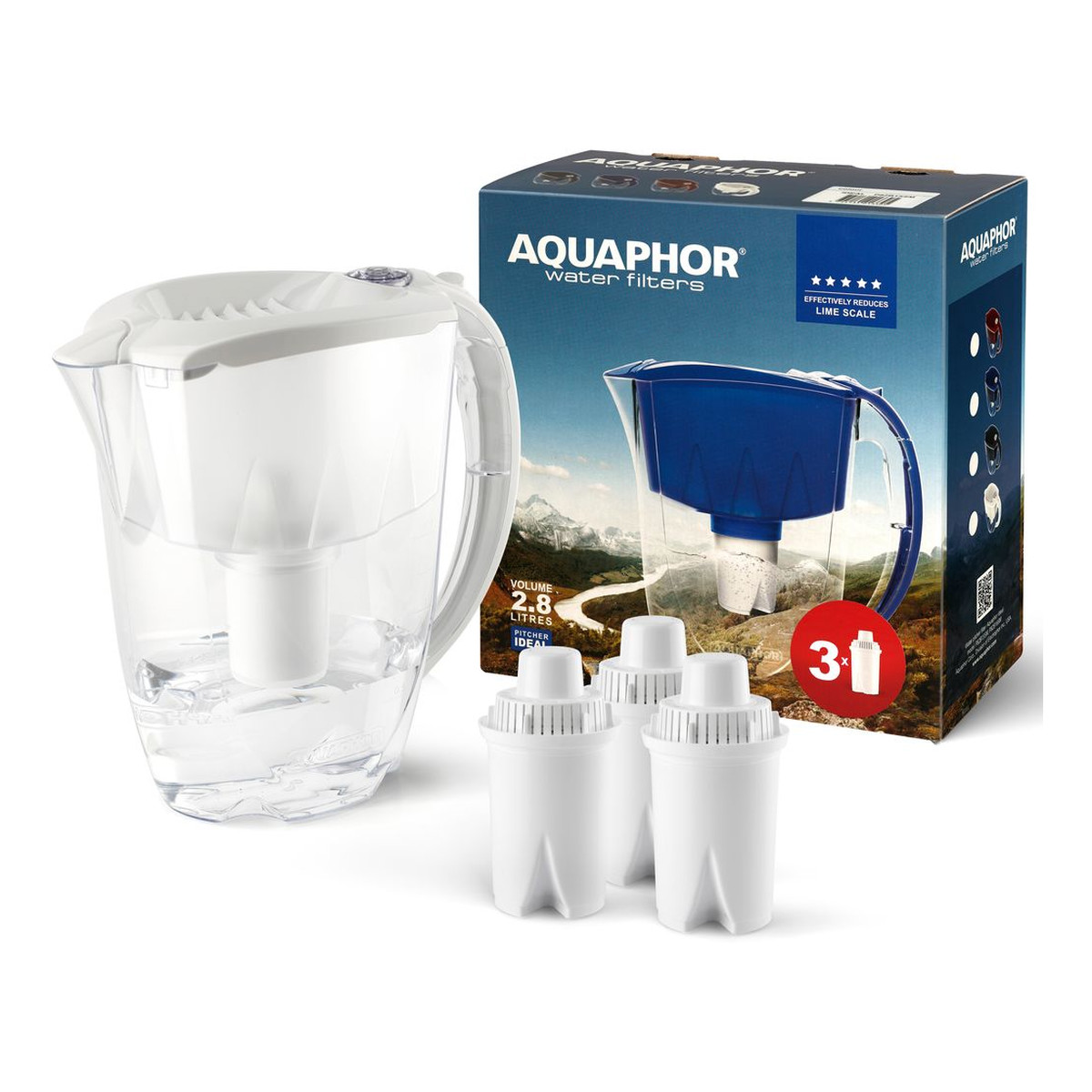 Aquaphor DZBANEK IDEAL + 3 x WKŁAD B15 Standard Biały 2l