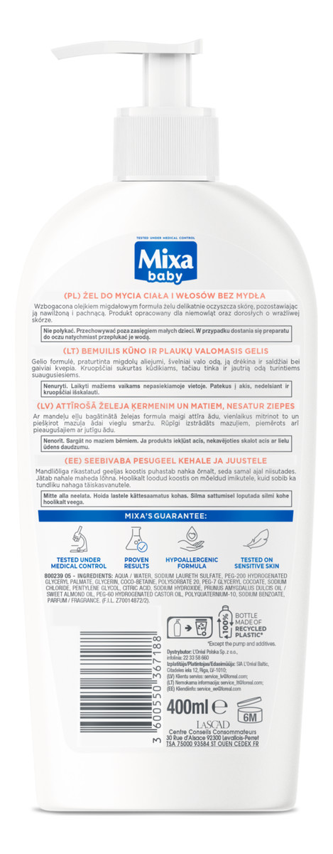 Łagodny Szampon i Płyn Do Kąpieli 2w1