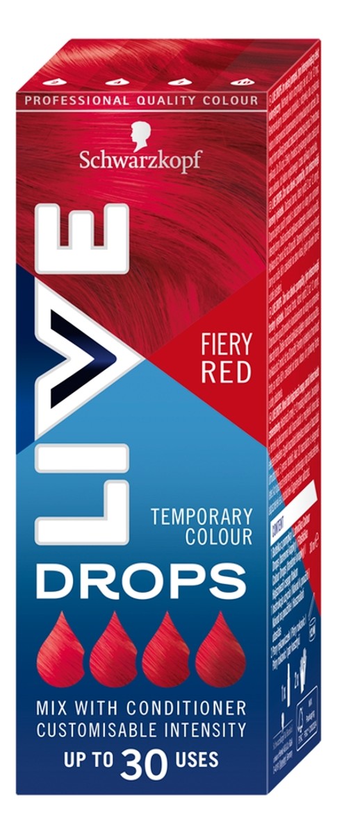 Live drops krople do nietrwałej koloryzacji włosów fiery red