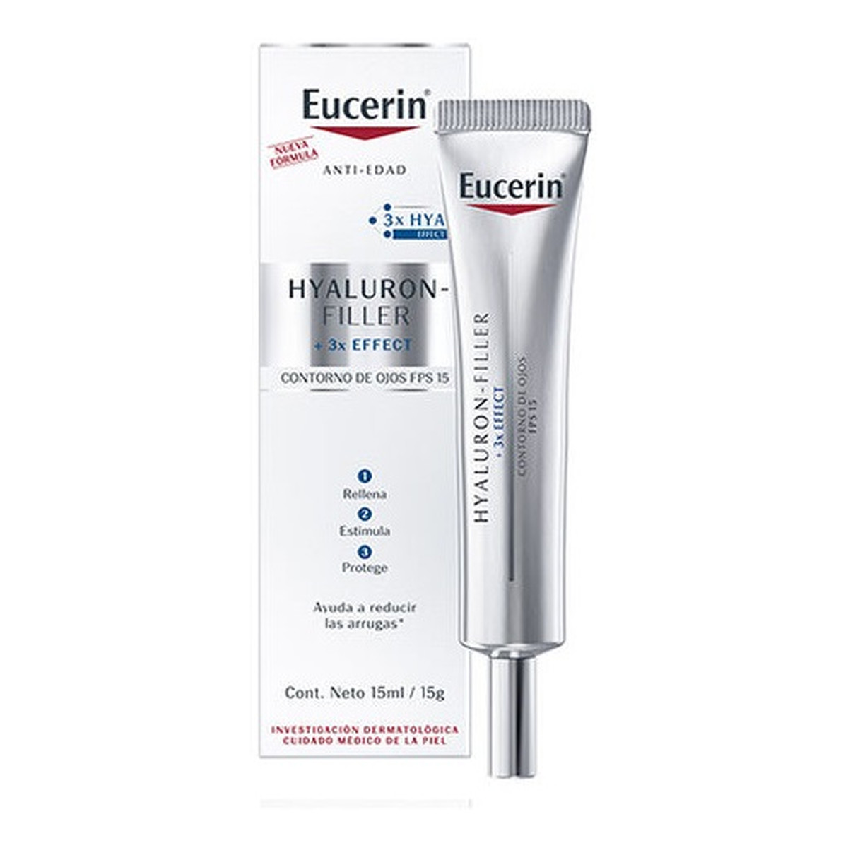 Eucerin Hyaluron-Filler + 3x Effect Eye SPF15 Krem przeciwzmarszczkowy do skóry wokół oczu 15ml
