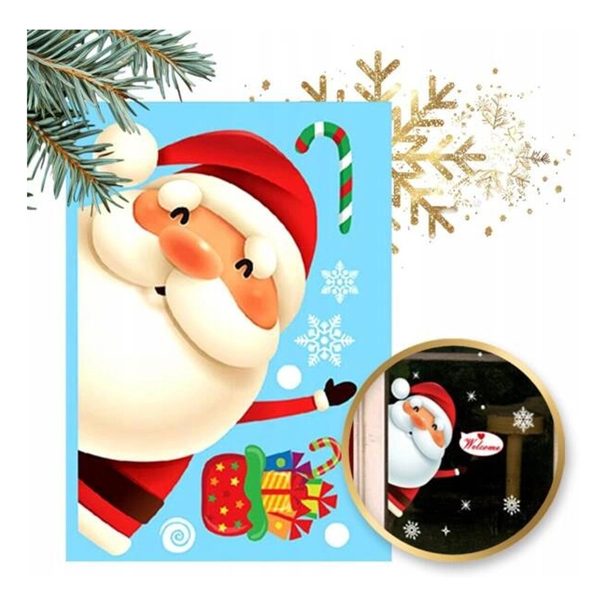 Ecarla Naklejki świąteczne na okno Boże Narodzenie