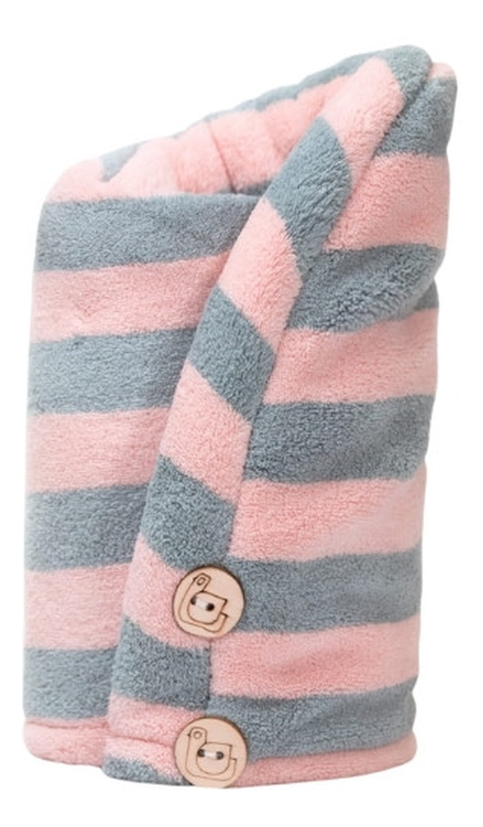 Ręcznik do włosów z mikrofibry Pink + Grey