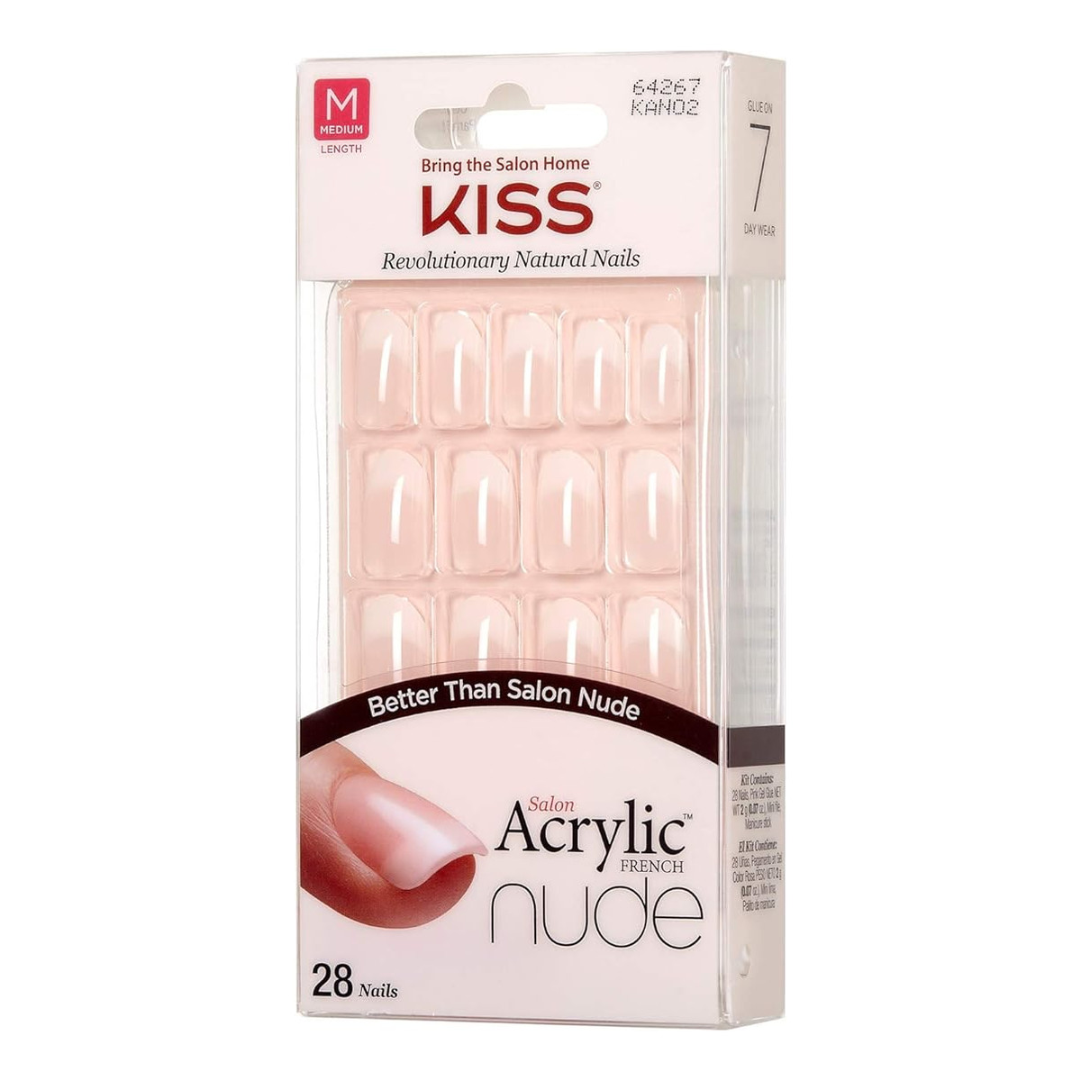 Kiss Salon Acrylic French Nude Sztuczne paznokcie Gracefull (M) 28szt.
