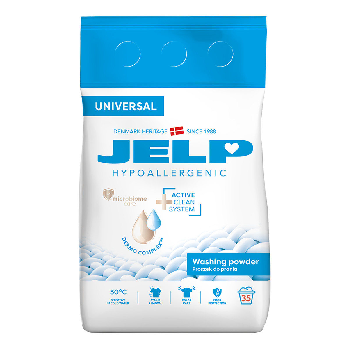 Jelp Hypoallergenic Proszek do prania Universal 35 prań 2.1kg + Płyn zmiękczający 2L