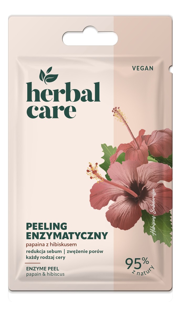 Vegan Peeling do twarzy enzymatyczny Papaina Hibiskus