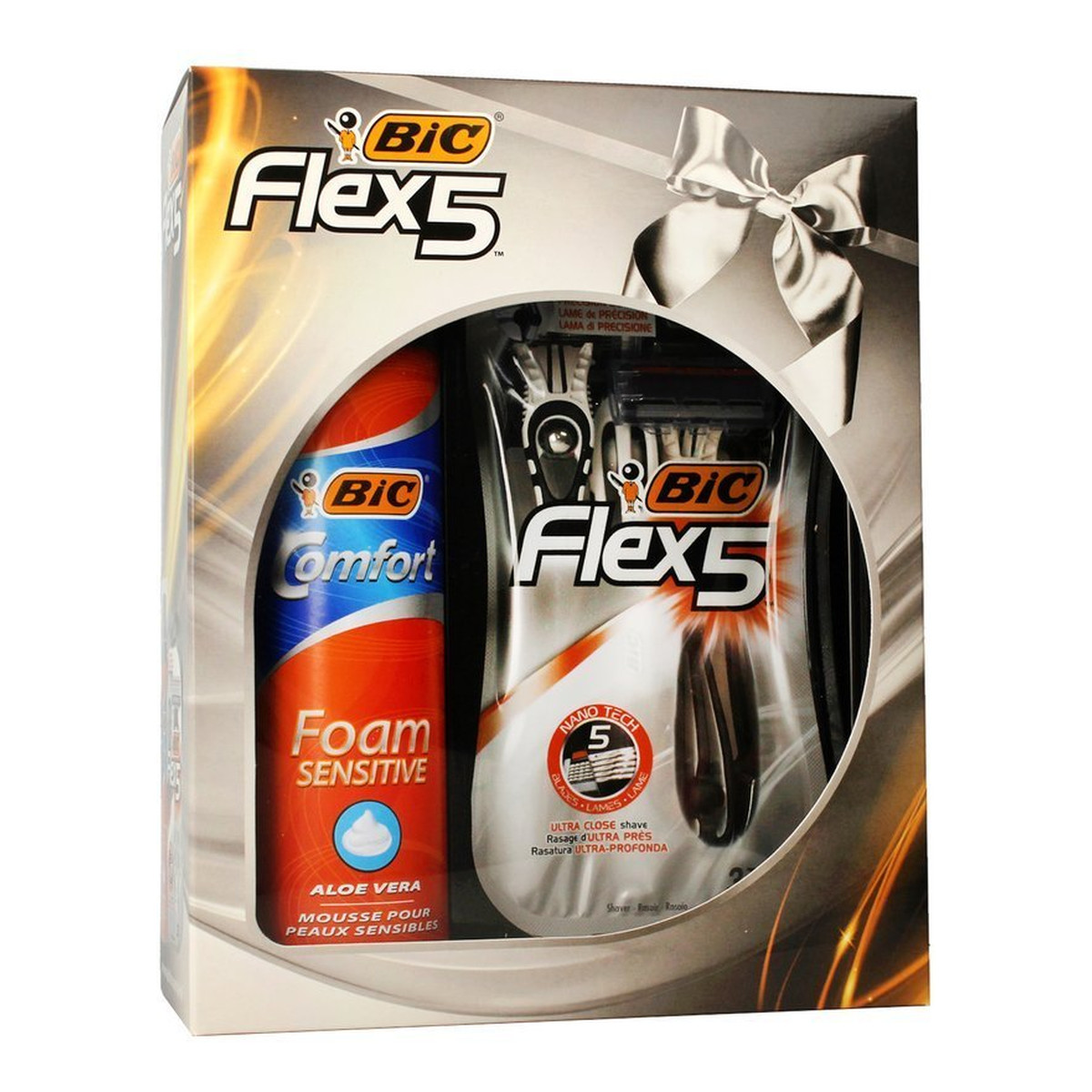 Bic Flex 5 Comfort Zestaw prezentowy (maszynki do golenia 1 op.-3szt + pianka Sensitive 250ml)