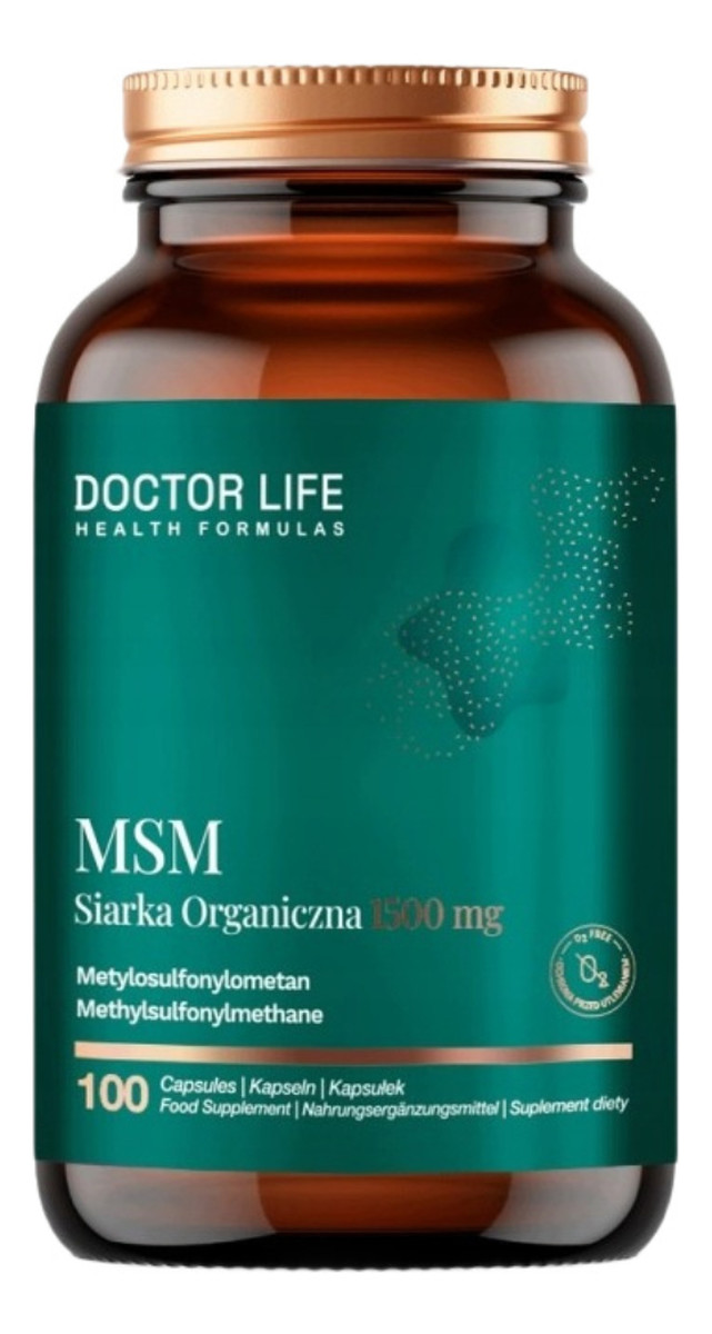 MSM Siarka Organiczna 1400mg suplement diety 100 Kapsułek