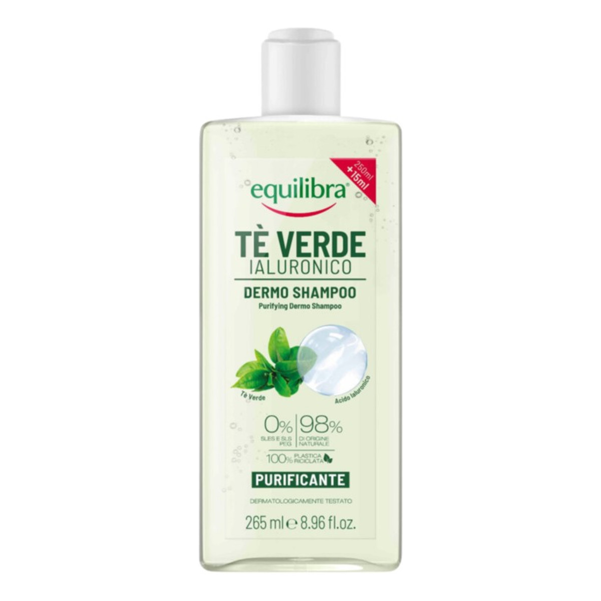 Equilibra Purifying dermo shampoo oczyszczający szampon z zieloną herbatą i kwasem hialuronowym 265ml