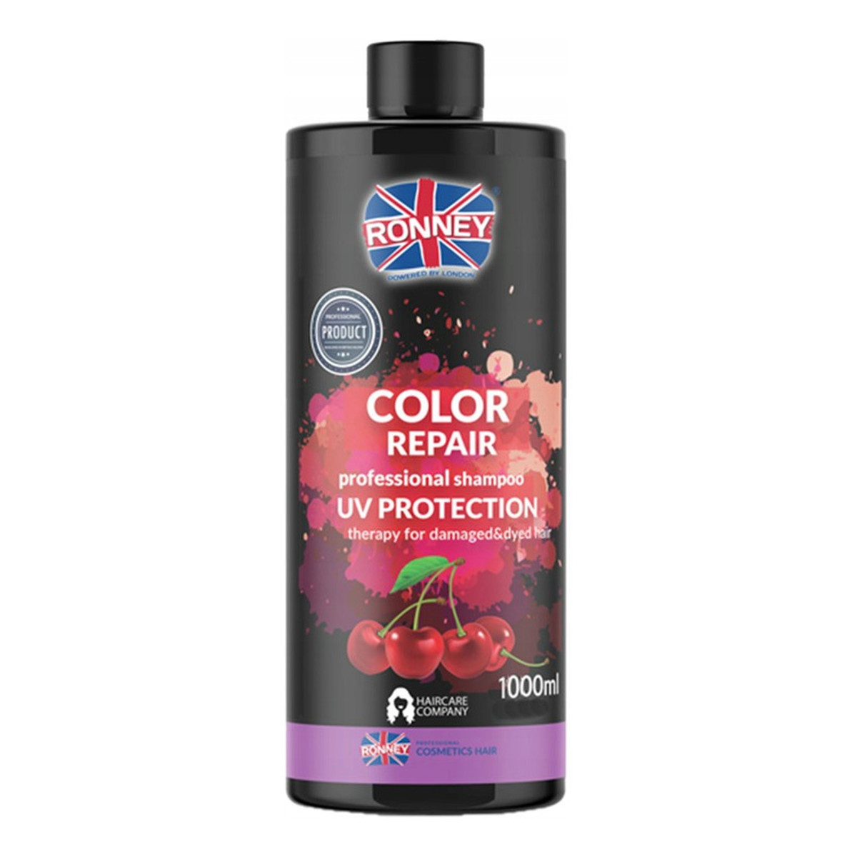 Ronney Color repair professional shampoo uv protection szampon chroniący kolor z ekstraktem z wiśni 1000ml