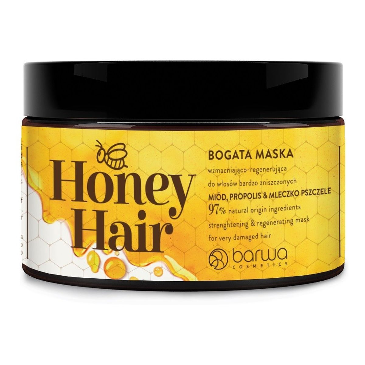 Barwa Honey Hair Bogata maska wzmacniająco-regenerująca do włosów bardzo zniszczonych 220ml