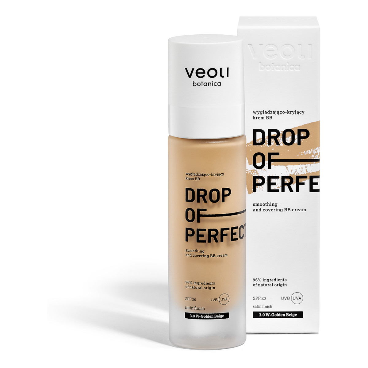 Veoli Botanica Drop Of Perfection Wygładzająco-kryjący krem BB o lekkiej formule z kwasem hialuronowym i naturalnymi cyklopeptydami Poretect 30ml