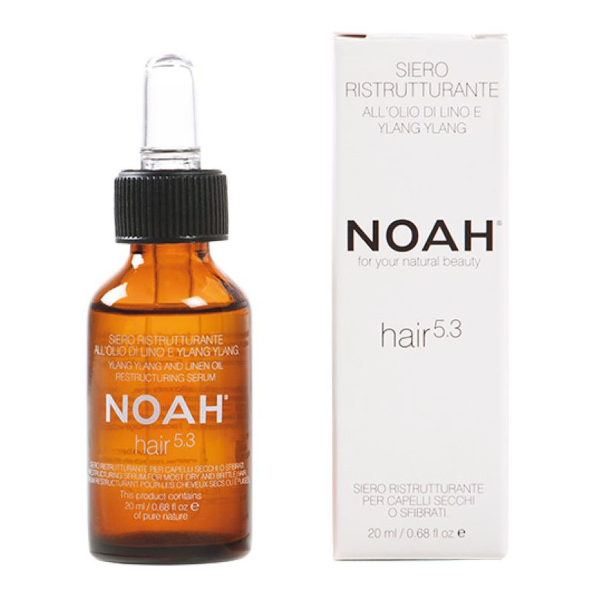 Noah For Your Natural Beauty Serum Hair 5.3 Serum restrukturyzujące do włosów Olej Lniany & Ylang-Ylang 20ml