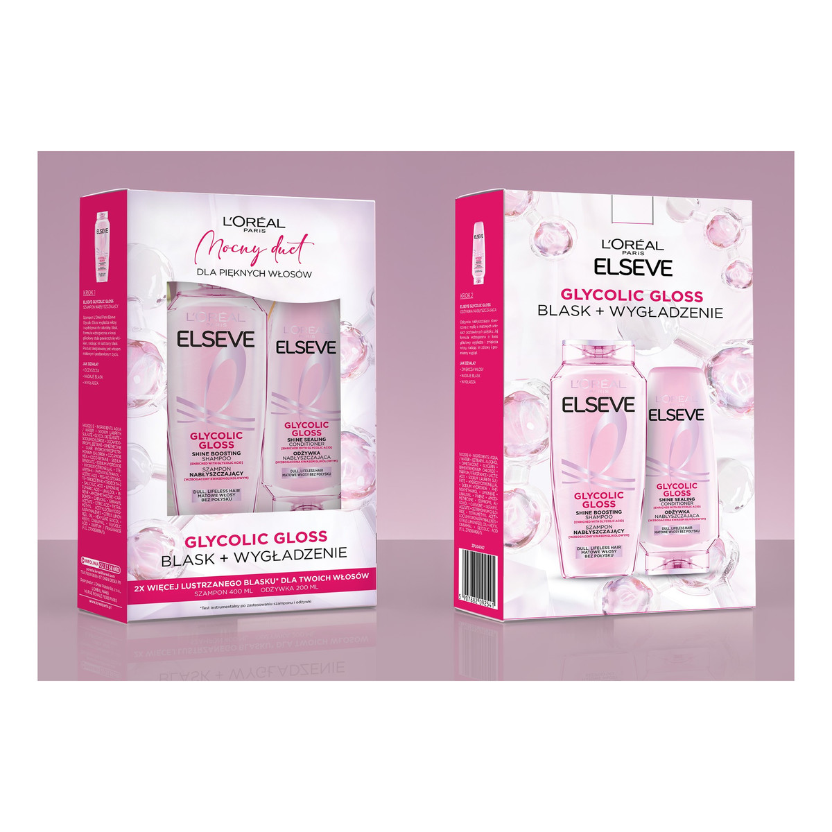 L'Oreal Paris LOR ELSEVE Zestaw glycolic gloss szamp+odżywka