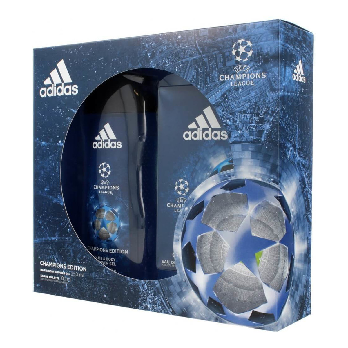 Adidas UEFA Champions League Zestaw prezentowy (żel pod prysznic 250ml+woda toaletowa 100ml)