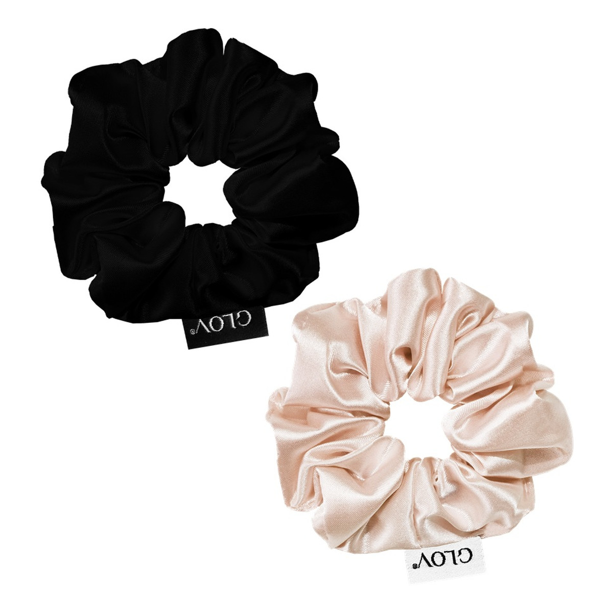 Glov Satin scrunchies satynowe gumki do włosów m champagne/black 2szt