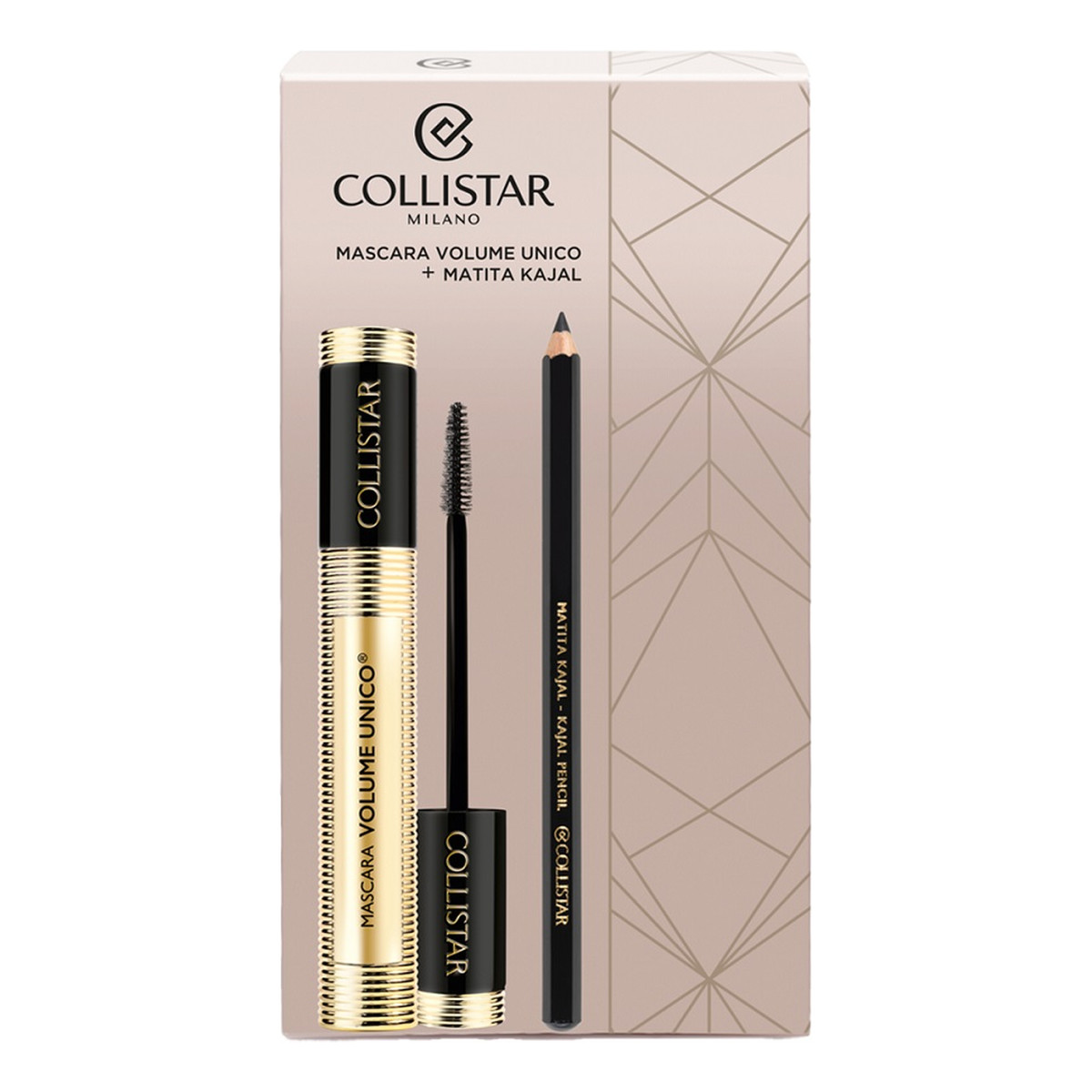 Collistar Zestaw volume unico mascara tusz do rzęs black 13ml + kajal pencil kredka do oczu black 1.2ml