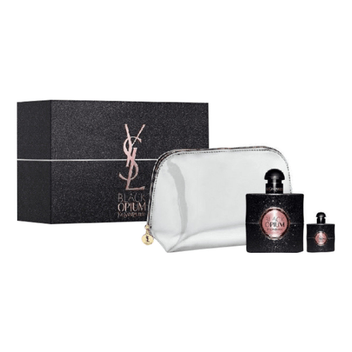 Yves Saint Laurent Black Opium Pour Femme zestaw (woda perfumowana spray + miniatura + kosmetyczka)