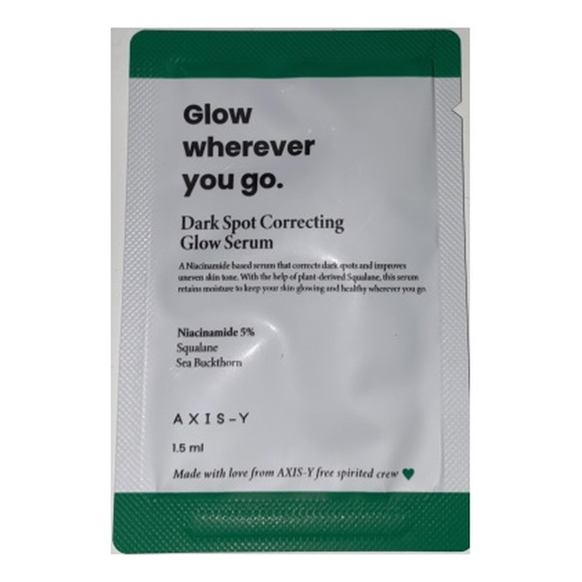 Axis-Y Dark spot correcting glow serum rozjaśniające serum redukujące przebarwienia saszetka 1.5ml