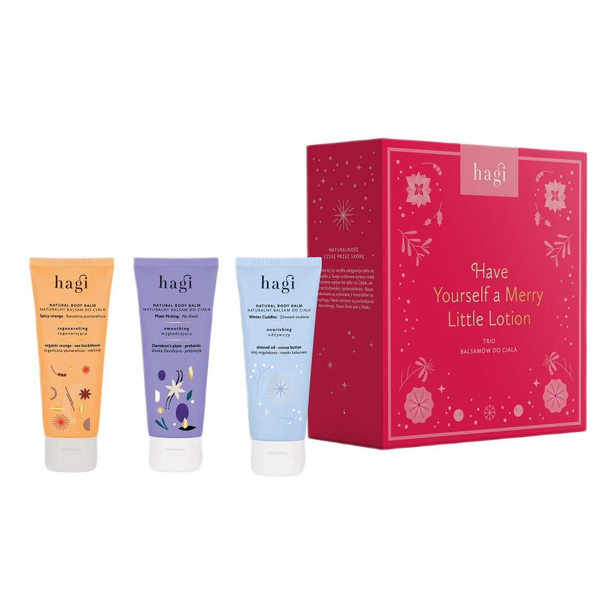 Hagi Have Yourself a Merry Little Lotion Zestaw naturalnych balsamów do ciała 3x75ml 225ml