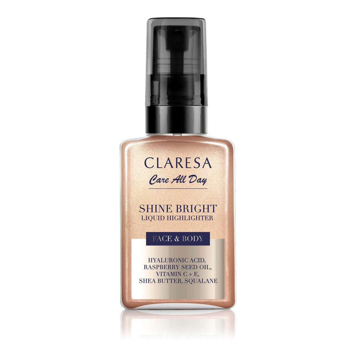 Claresa Shine Bright&Body Liquid Highlighter Rozświetlacz w płynie do twarzy i ciała 50ml