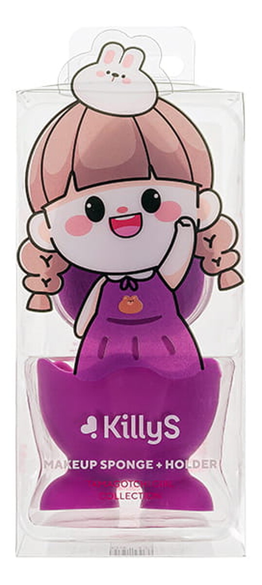 Tamagotchi girl gąbeczka do makijażu ze stojakiem violet 1szt.