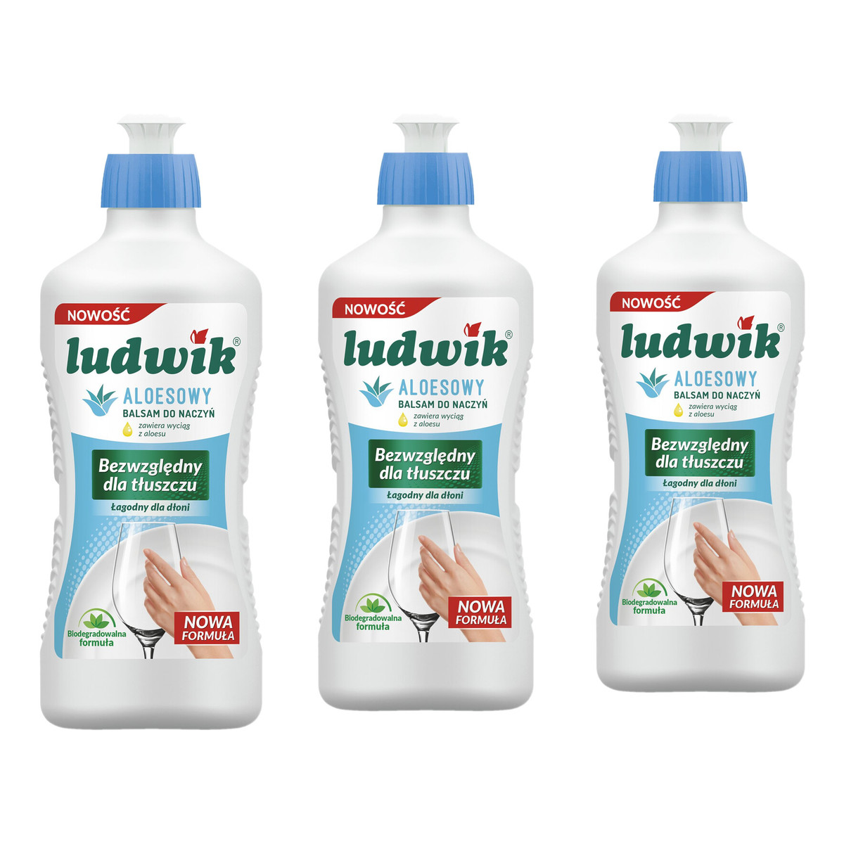 Ludwik Płyn do mycia naczyń Balsam Aloesowy 3x900g
