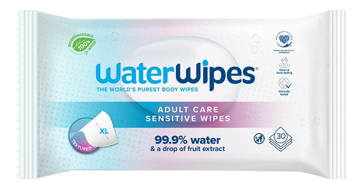 Bio adult care sensitive wipes chusteczki nawilżane wodne xl 30szt.