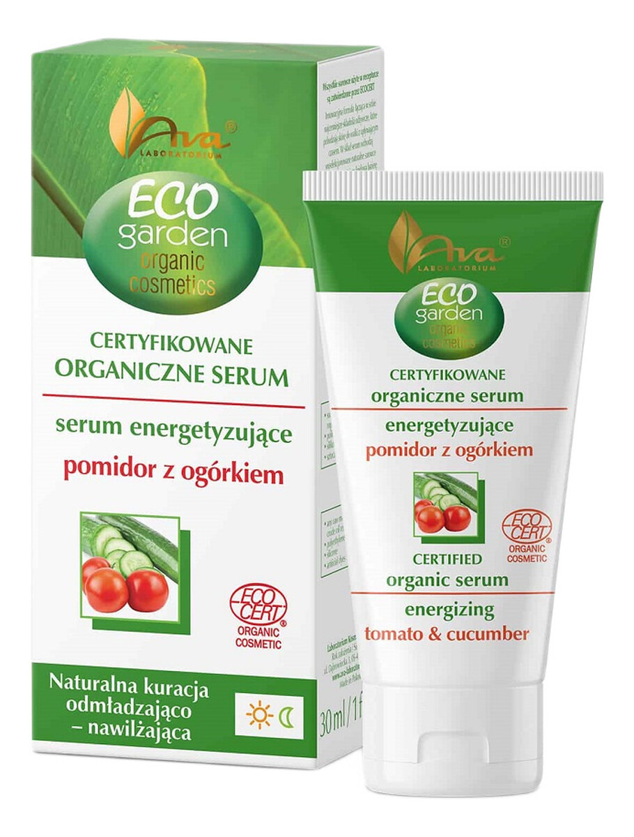 Eco garden certyfikowane organiczne serum odmładzające pomidor z ogórkiem 35+